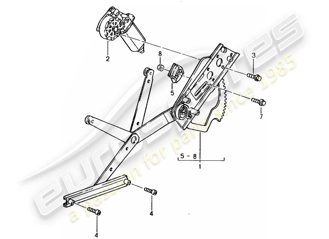 porsche 1998 (993) fensterheber - elektrisch ersatzteildiagramm