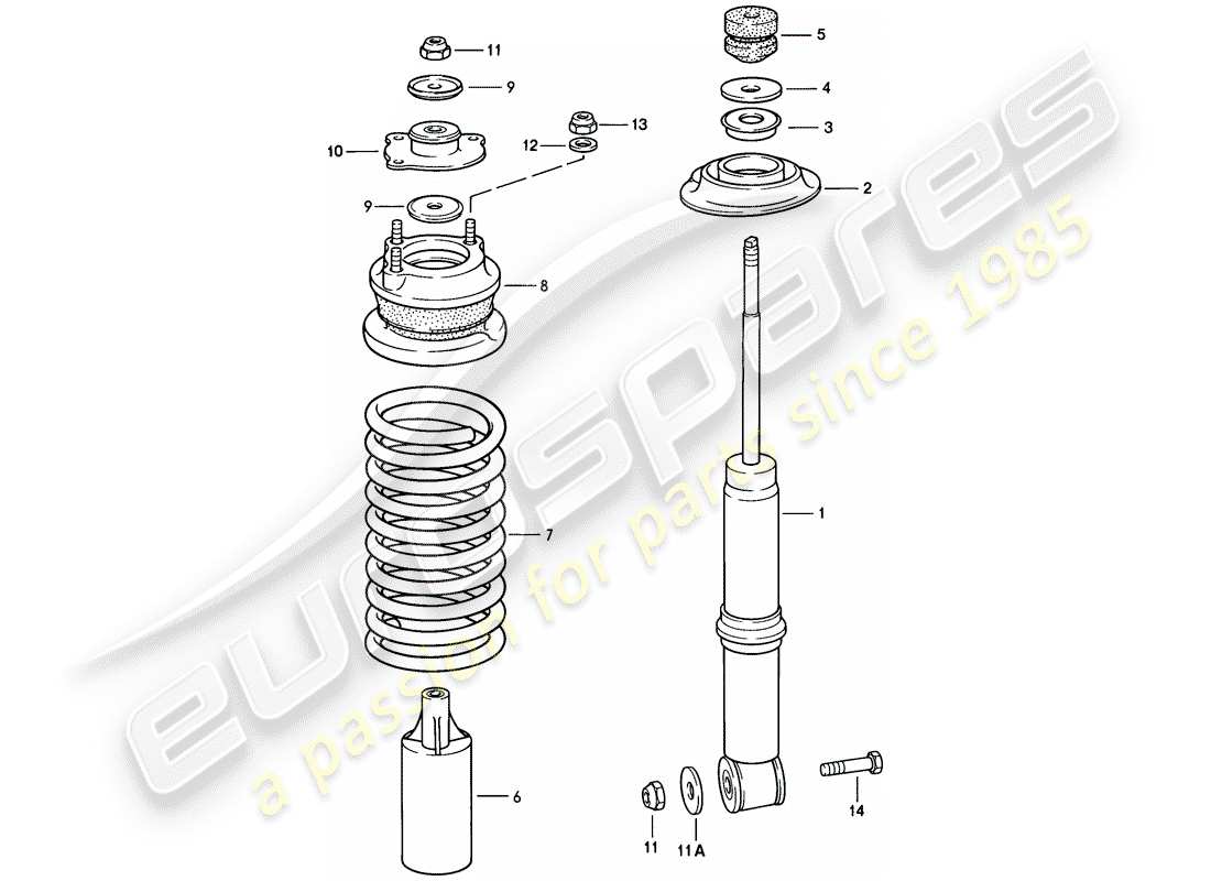 porsche 1978 (928) aufhängung - vorderachse ersatzteildiagramm