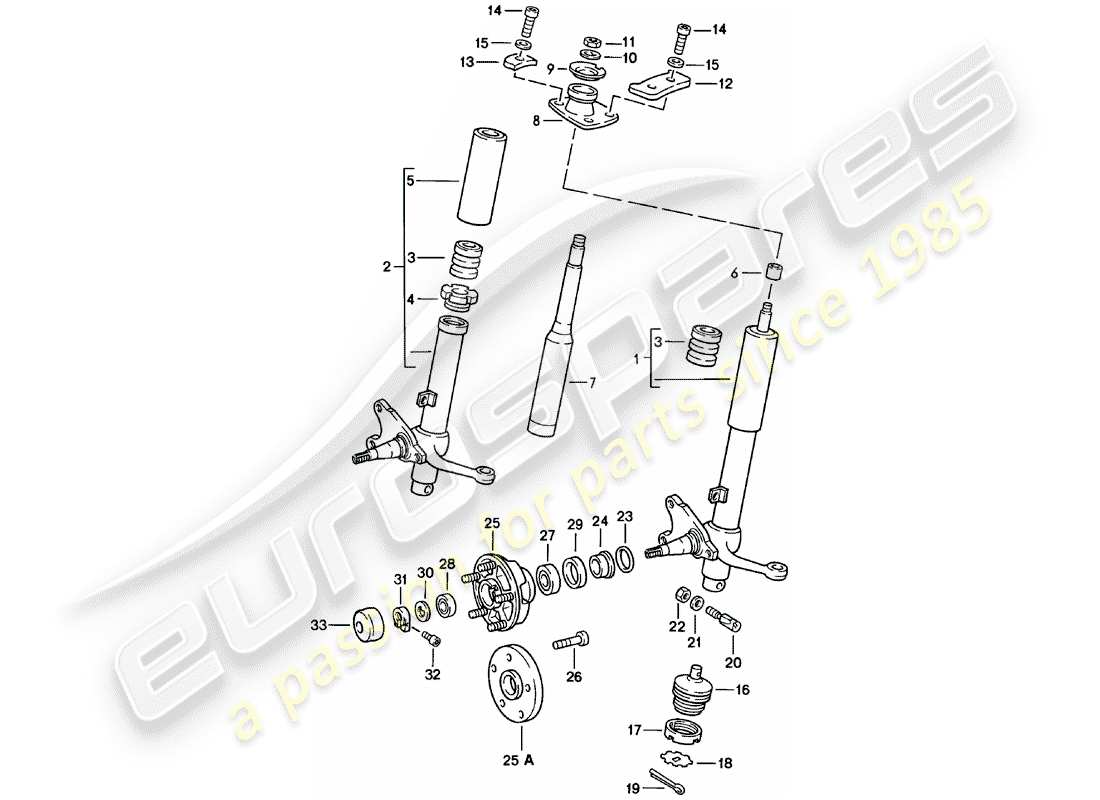 porsche 1978 (911) stoßdämpferstrebe - schmierstoffe ersatzteildiagramm