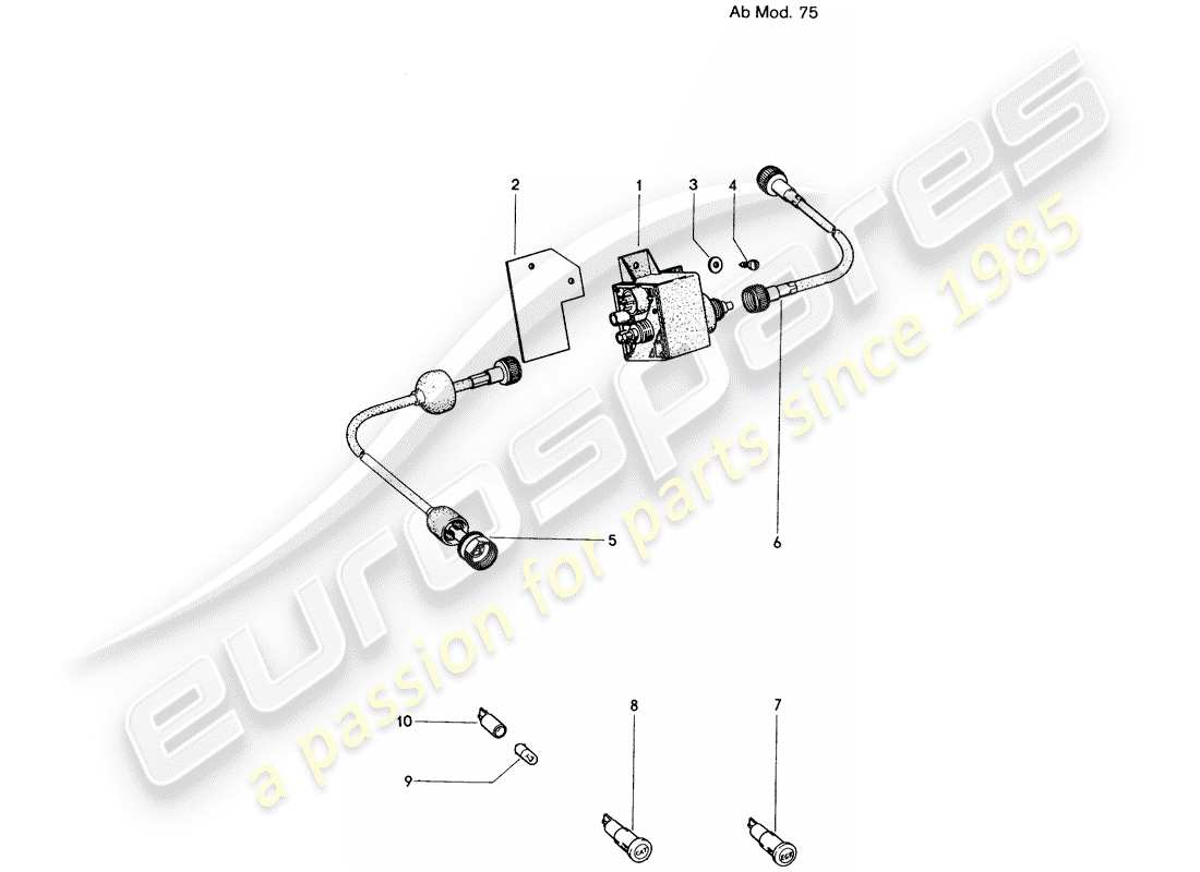 porsche 1974 (914) katalysator - zählerschalter - warnlampe - d - mj 1975>> ersatzteildiagramm