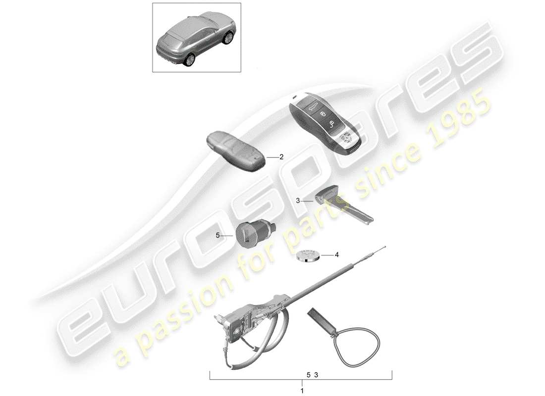 porsche 2020 (macan) 1 schlosssatz ersatzteildiagramm