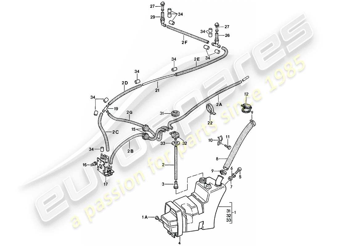 porsche 1980 (911) scheibe - ersatzteildiagramm