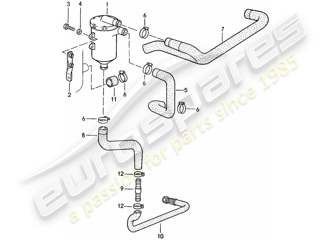 porsche 1987 (911) ölabscheider ersatzteildiagramm