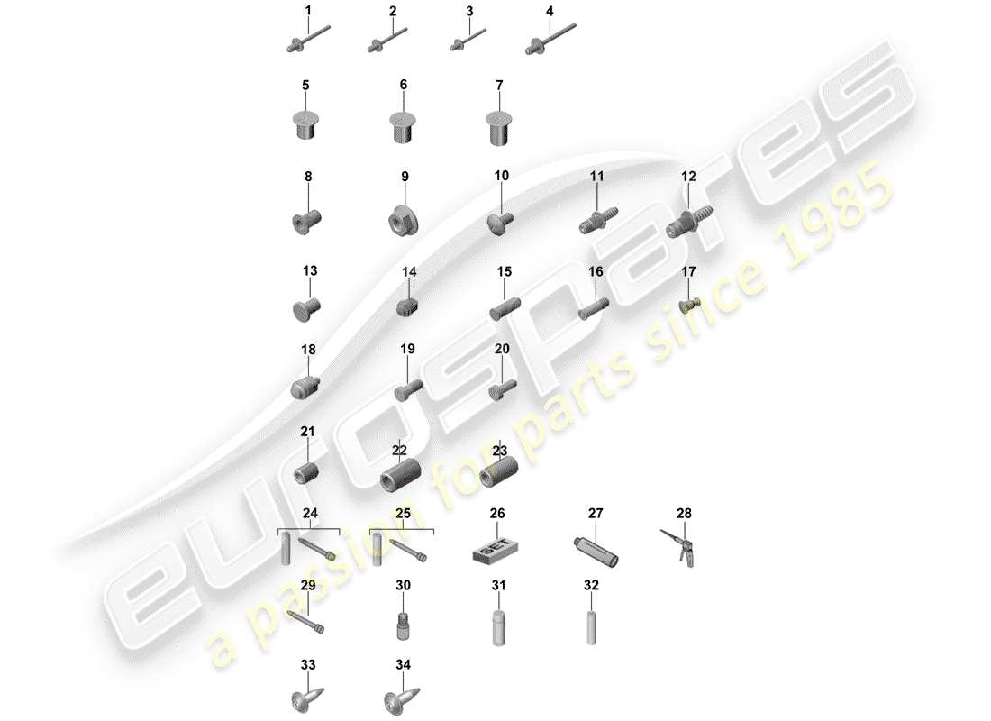 porsche 2018 (panamera 971-1) befestigungselemente ersatzteildiagramm