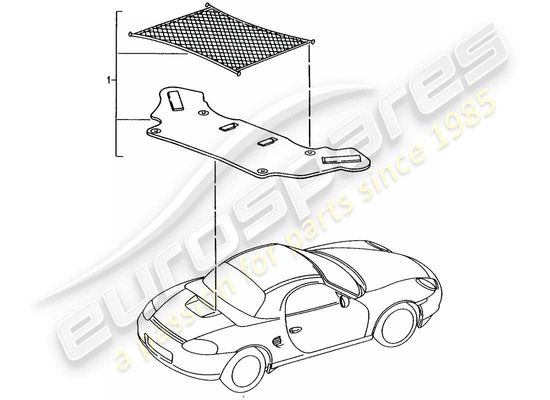 porsche 1987 (tequipment) cargo net-ersatzteildiagramm