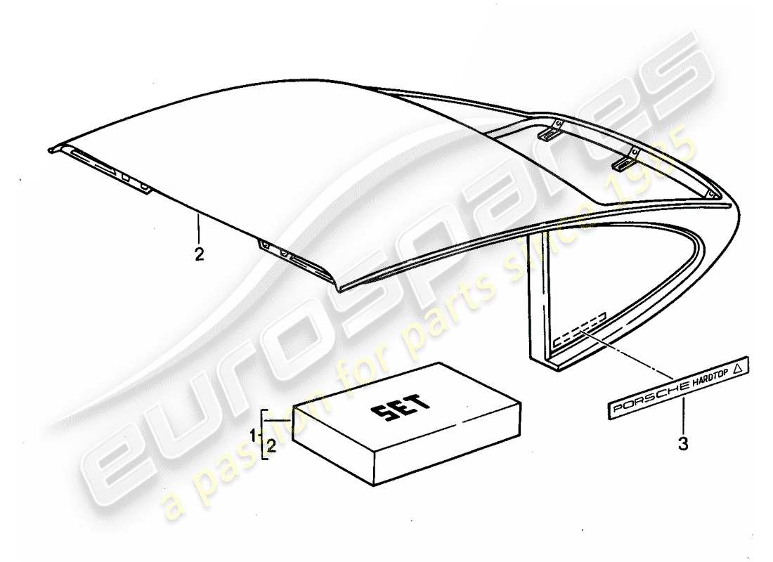 porsche 1987 (tequipment) dachtransportsystem ersatzteildiagramm