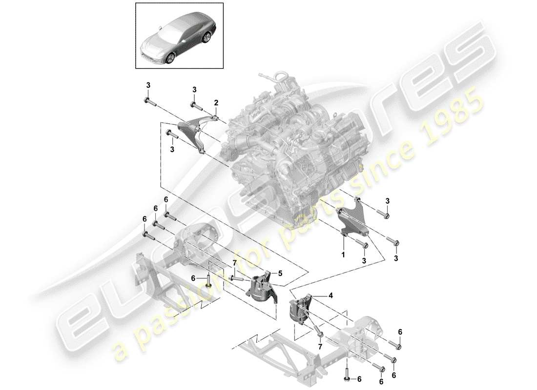 porsche 2019 (panamera 971-1) motorhebezug ersatzteildiagramm
