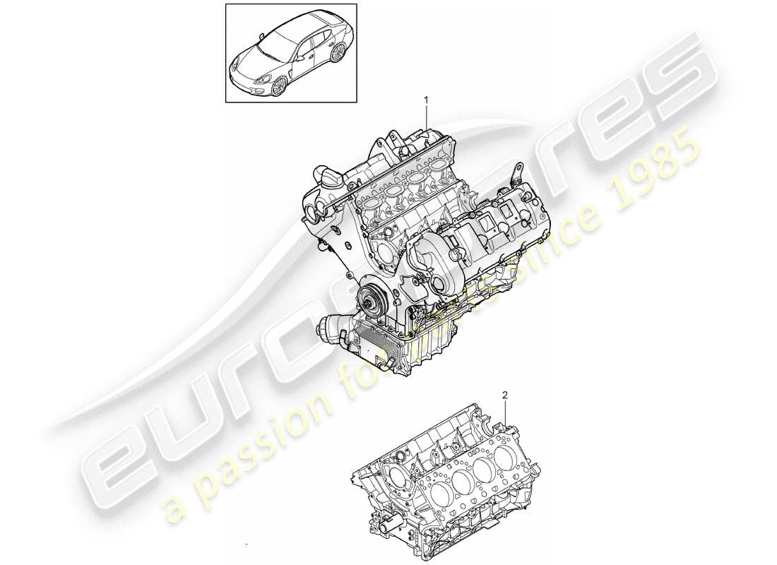 porsche 2014 (panamera 970) long block ersatzteildiagramm