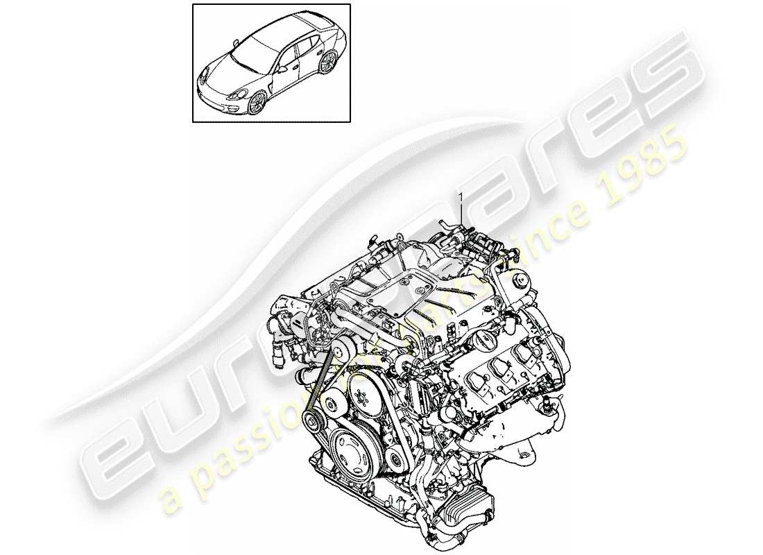 porsche 2014 (panamera 970) ersatzteildiagramm für den motorersatz