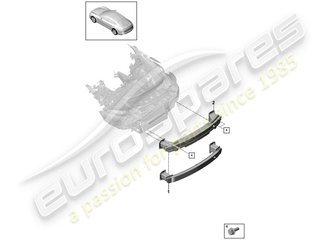 porsche 2018 (panamera 971-1) stoßstangenhalterung - ersatzteildiagramm