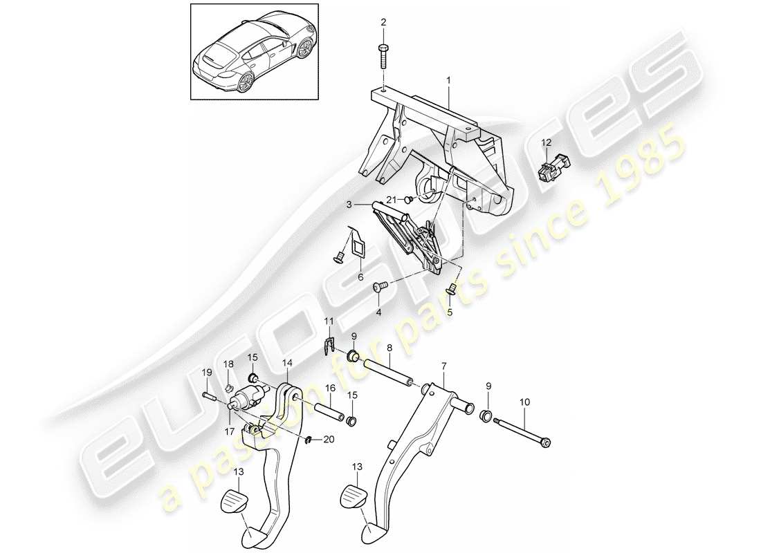 porsche 2011 (panamera 970) pedale teilediagramm