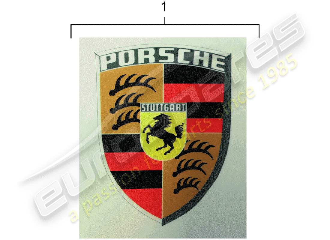porsche 1969 (accessories) aufkleber - porsche crest ersatzteildiagramm