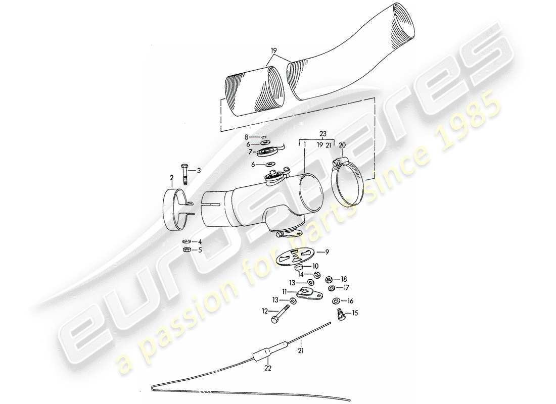 porsche 1963 (356b/356c) heizluftzufuhr - d - mj 1964>> ersatzteildiagramm