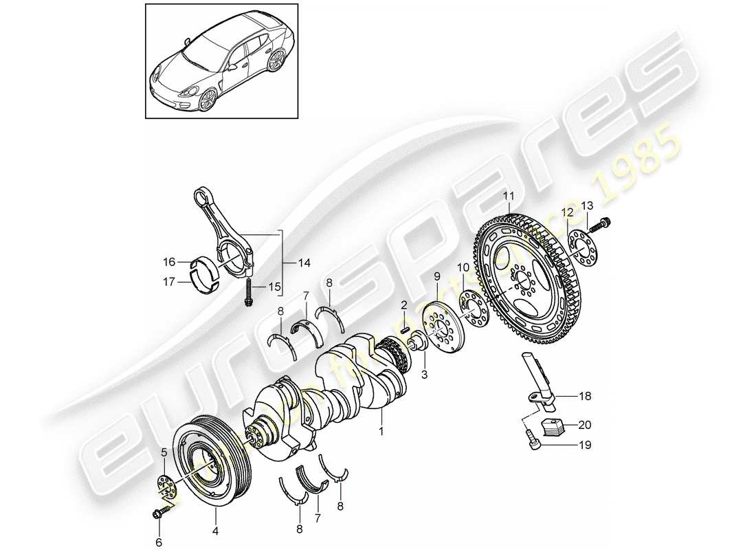 porsche 2014 (panamera 970) kurbelwelle teilediagramm