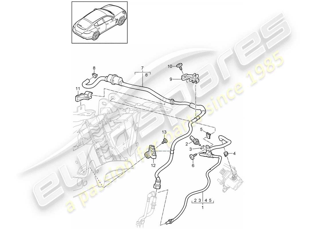 porsche 2011 (panamera 970) kraftstoffsystem teilediagramm