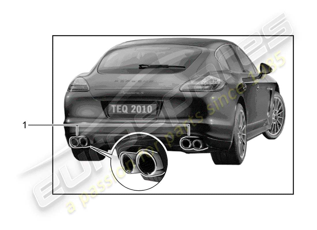 porsche 2019 (tequipment panamera) tailpipe-ersatzteildiagramm
