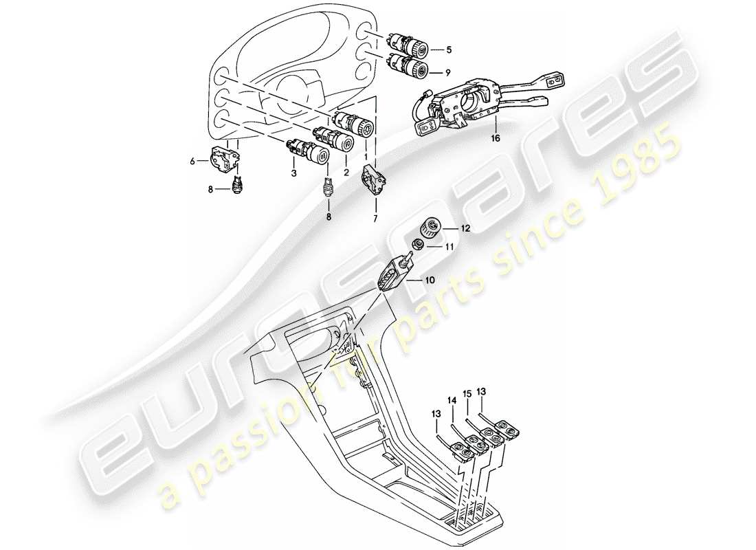 porsche 1983 (928) schalter - manuell teilediagramm