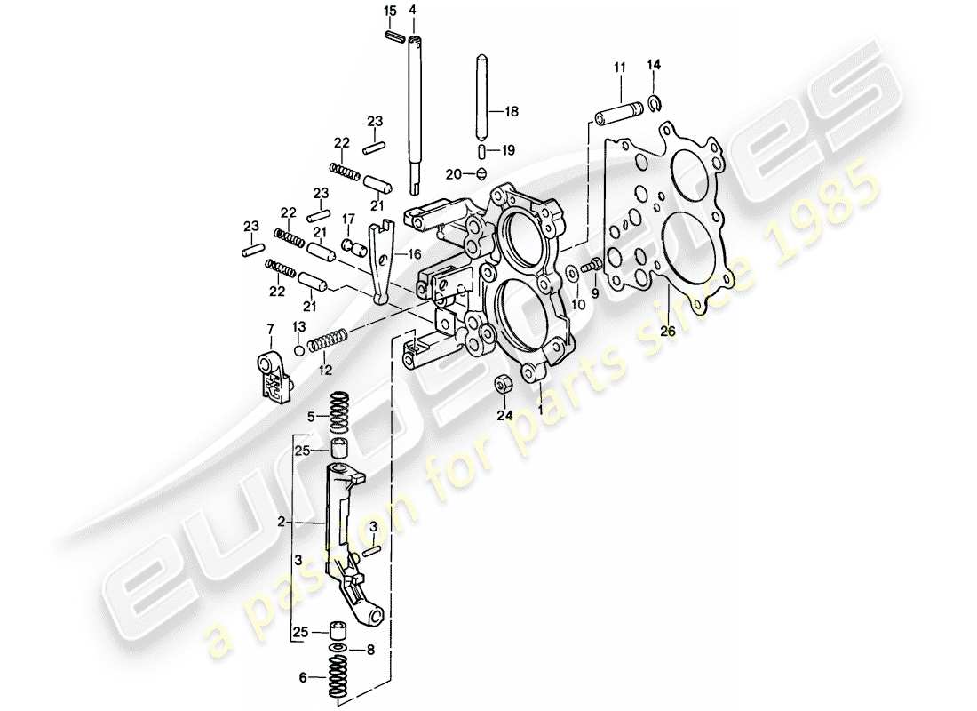 porsche 1987 (911) spannplatte - schaltsteuerungssperrvorrichtung - 5-speed ersatzteildiagramm