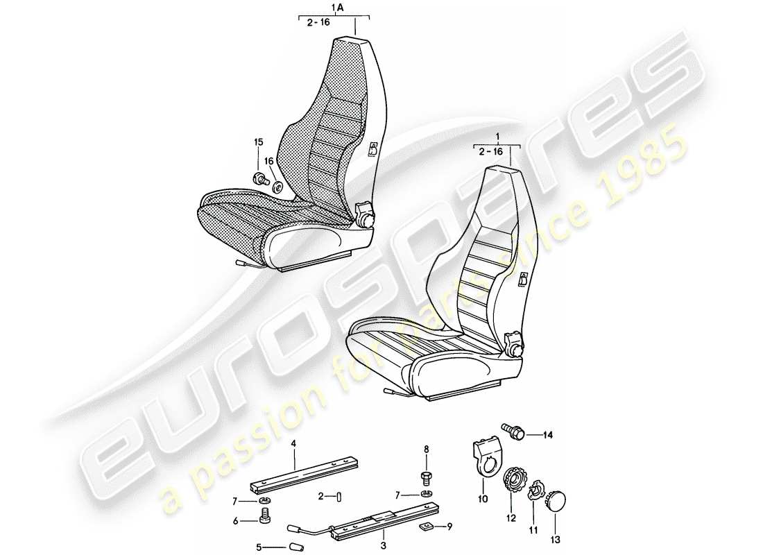 porsche 1982 (928) sportsitz - komplett - d - mj 1980>> ersatzteildiagramm