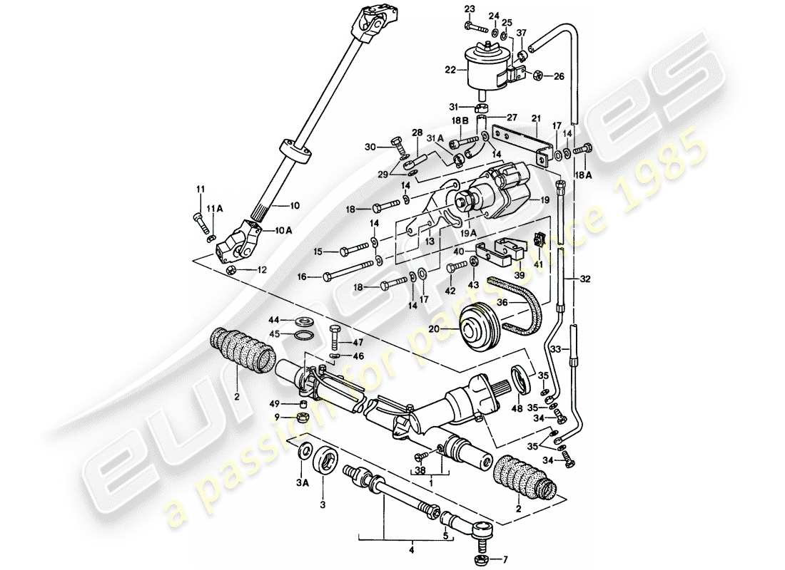 porsche 1978 (928) lenkgetriebe - spurstange - siehe technische informationen - nr-4/20 ersatzteildiagramm