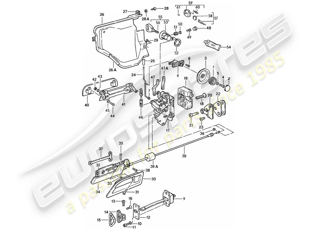 porsche 1983 (928) installationsteile - für - tür ersatzteildiagramm