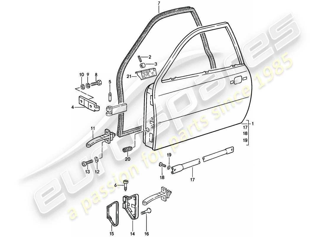 porsche 1983 (944) door-teilediagramm