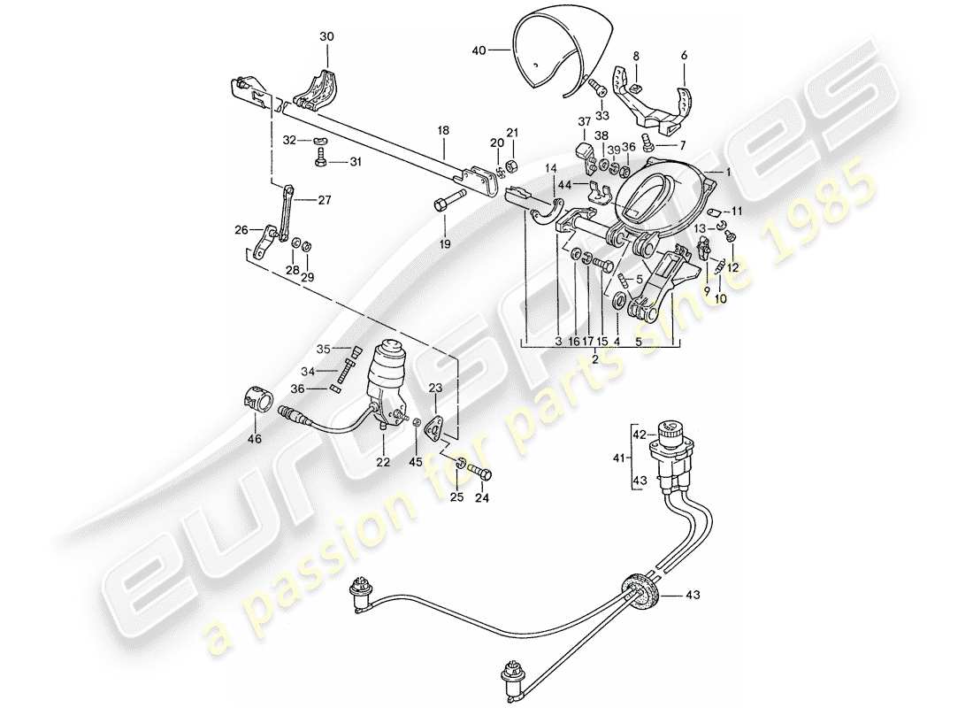 porsche 1987 (928) pop-up-scheinwerfer - ersatzteildiagramm