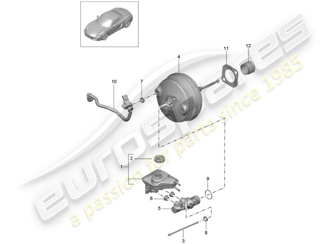 porsche 2015 (981 boxster) bremszylinder ersatzteildiagramm