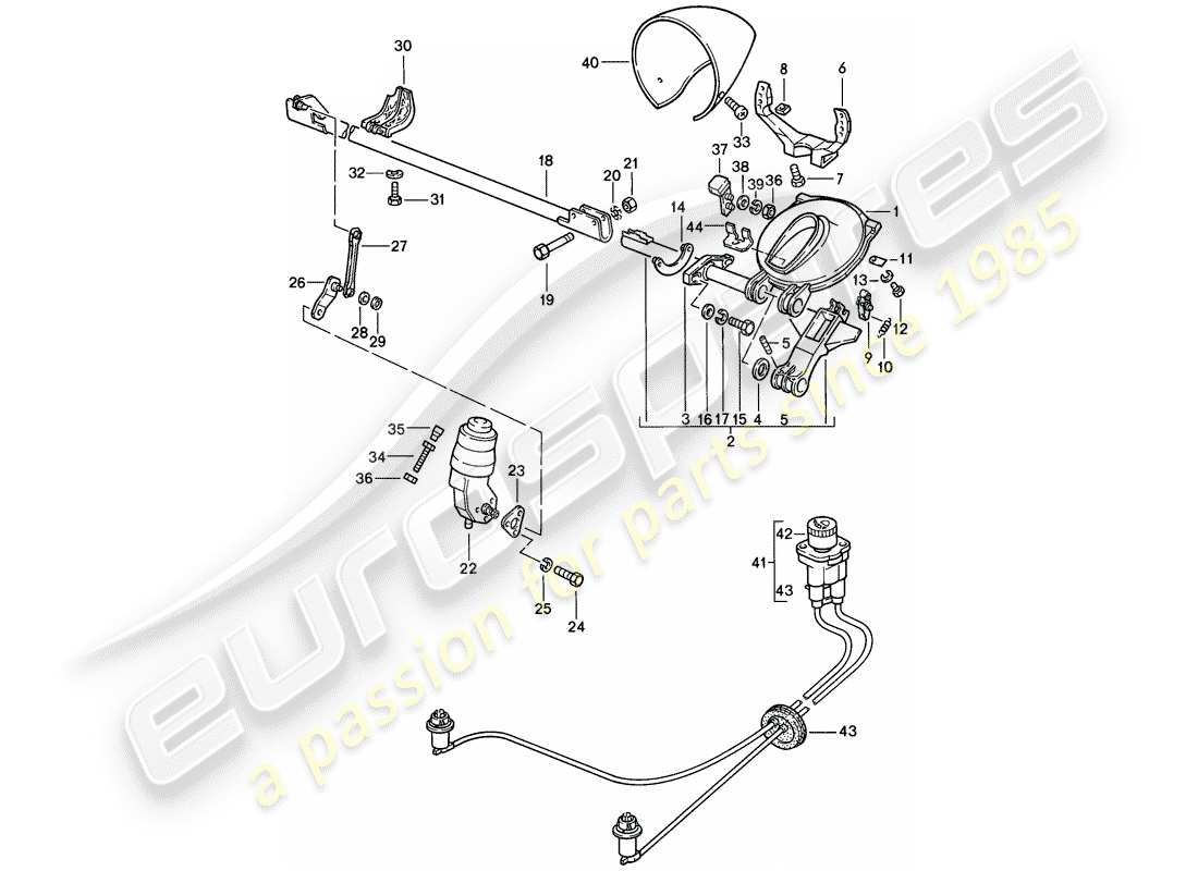 porsche 1984 (928) pop-up-scheinwerfer - ersatzteildiagramm