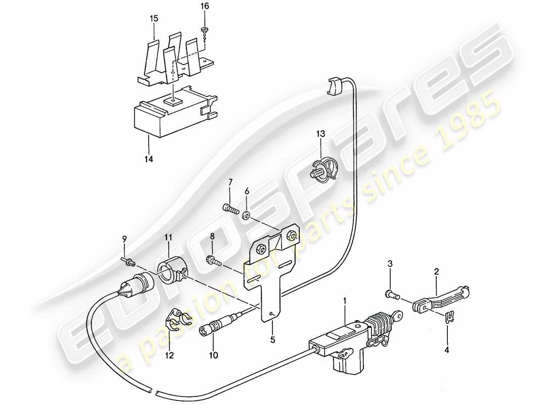 porsche 1990 (944) zentralverriegelungssystem ersatzteildiagramm