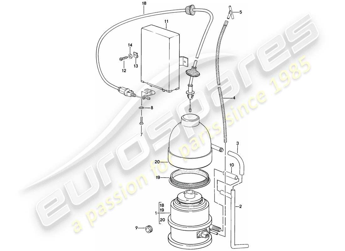 porsche 1983 (928) tempomatsystem teilediagramm