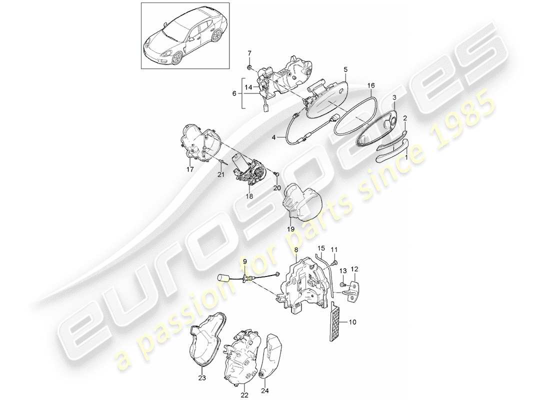 porsche 2015 (panamera 970) türgriff ersatzteildiagramm
