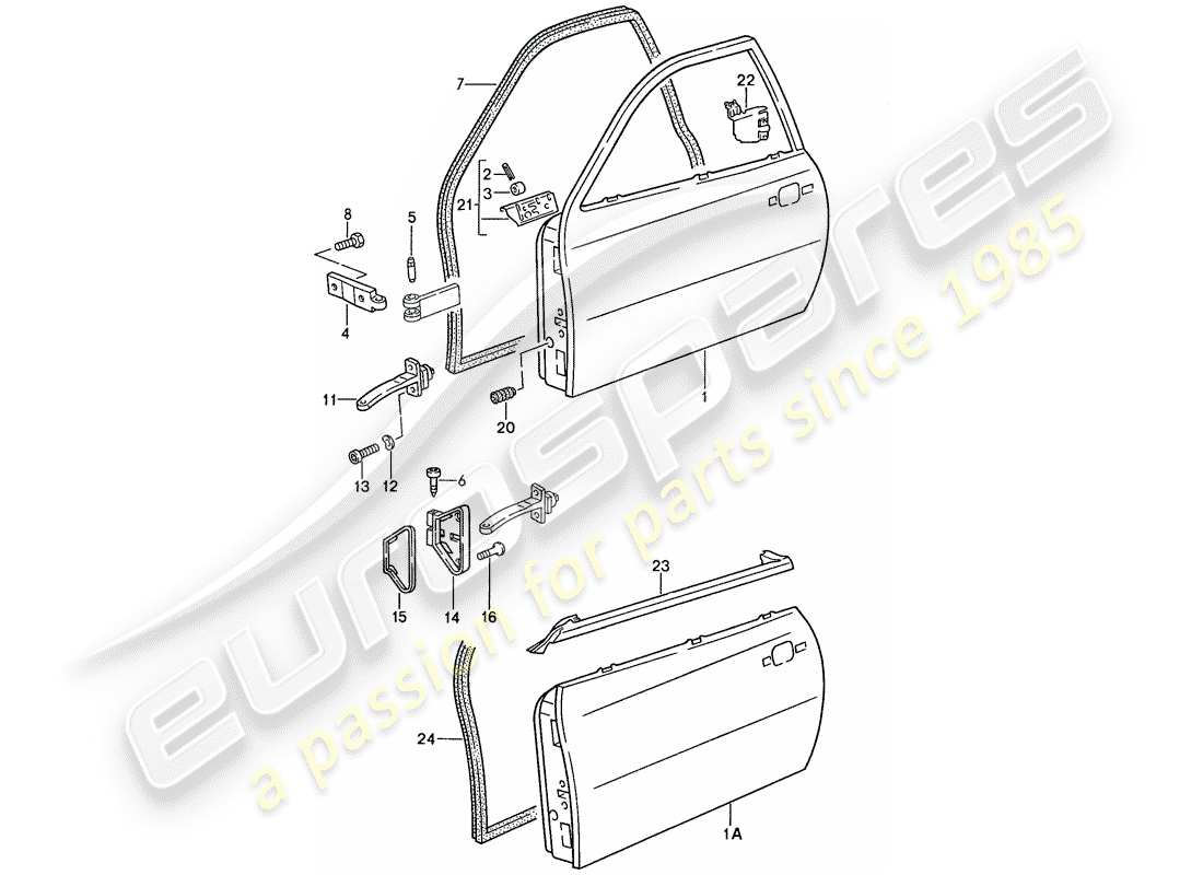 porsche 1991 (944) door-teilediagramm