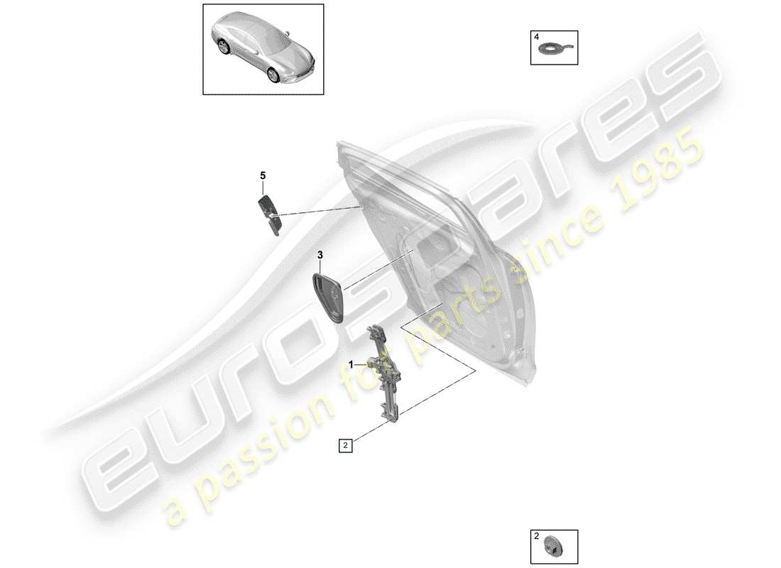 porsche 2017 (panamera 971-1) fensterheber teilediagramm