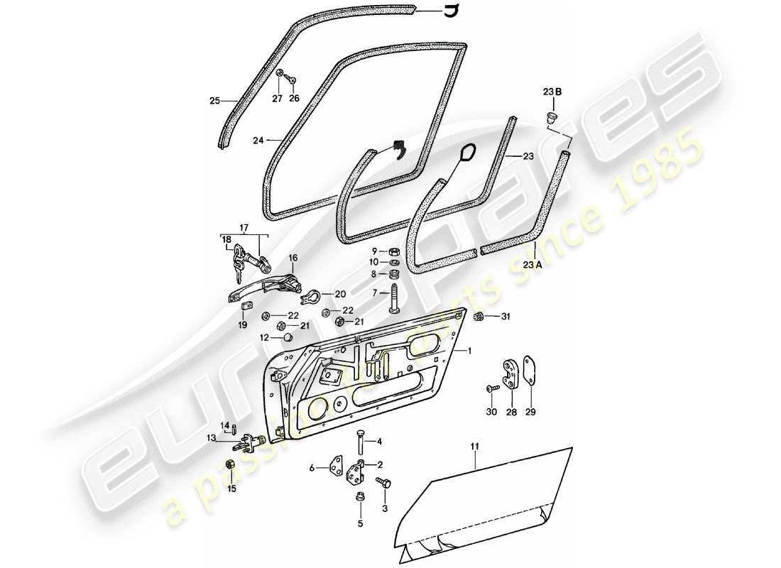 porsche 1982 (911) doors-ersatzteildiagramm