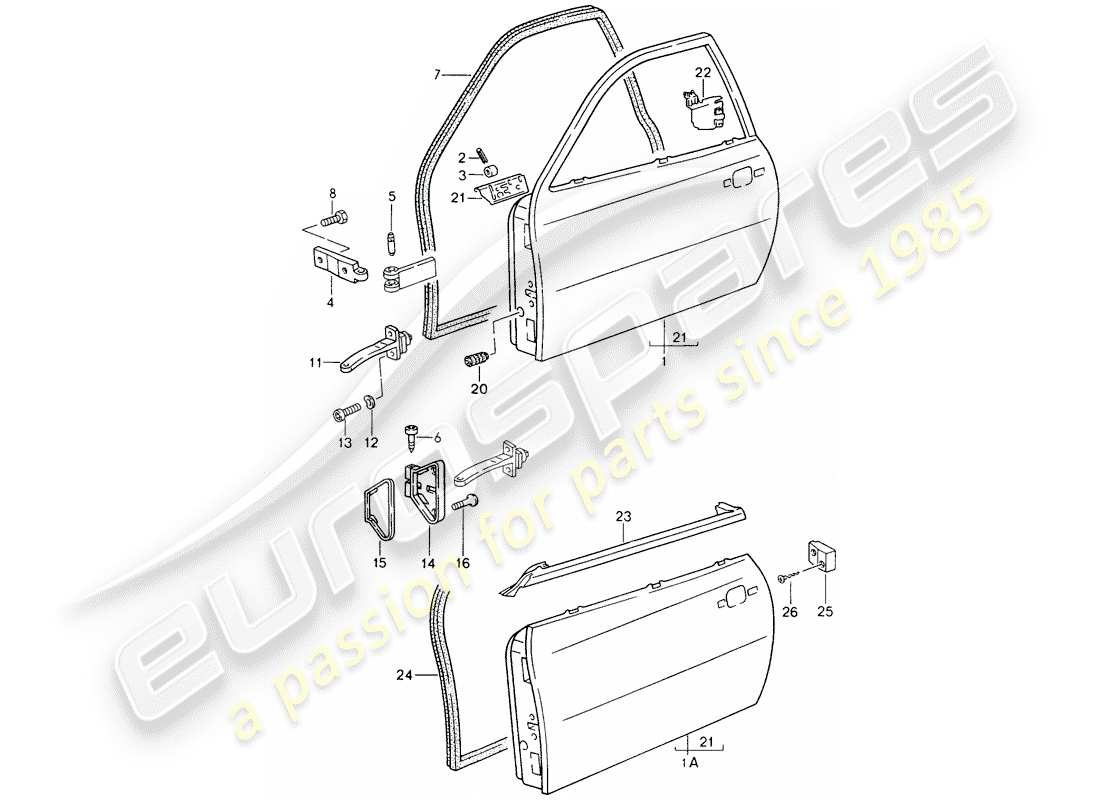 porsche 1994 (968) door-teilediagramm