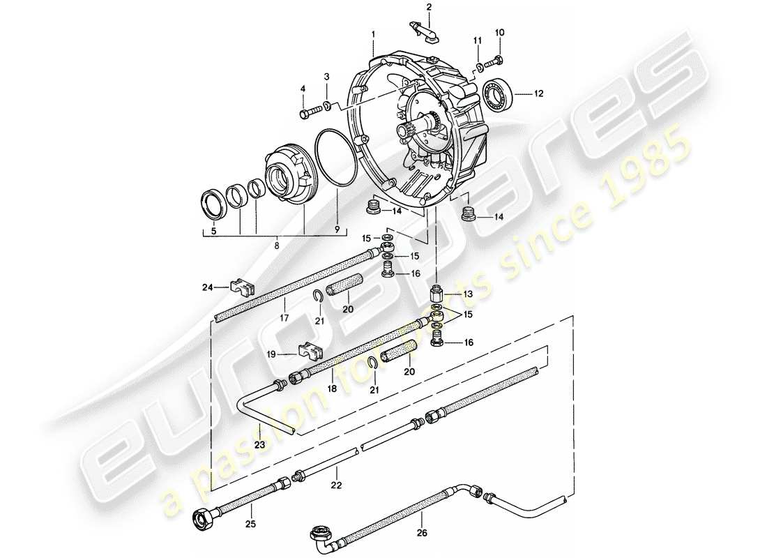 porsche 1978 (928) getriebegehäuse - 1 - automatikgetriebe ersatzteildiagramm