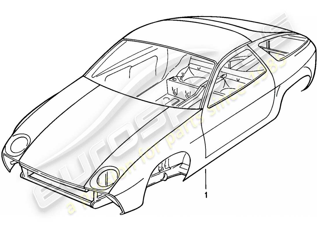 porsche 1981 (928) karosserie - grundiert - versiegelt - mit: - unterbodenschutz - karosserie nur - nur ab aktuellem - modelljahr erhältlich ersatzteildiagramm