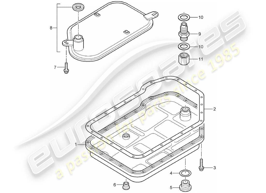 porsche 2003 (996) tiptronic - ölfilter - ölwanne - d >> - mj 2001 ersatzteildiagramm