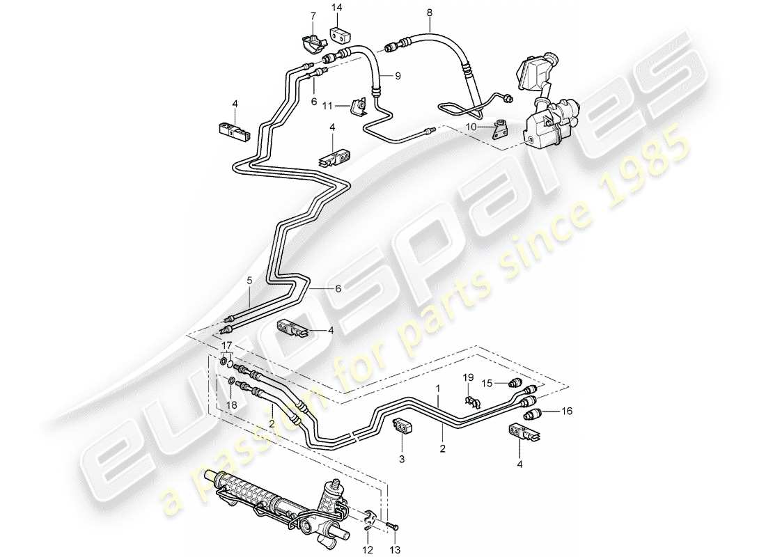 porsche 2003 (996) servolenkung - hydraulikleitung - f >> 99-4s630 356 - f >> 99-4s603 928 - f >> 99-4s642 725 teilediagramm