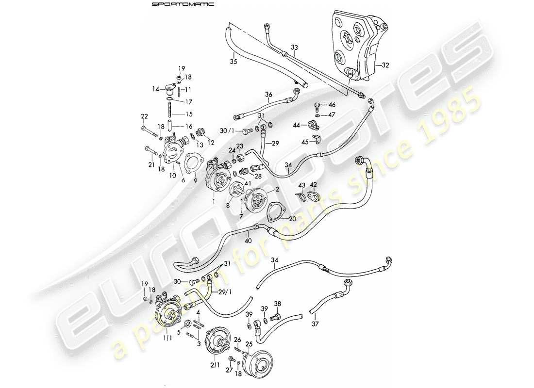 porsche 1972 (911) ölversorgung - für - drehmomentwandler - sportomatic - d - mj 1972>> - mj 1972 ersatzteildiagramm