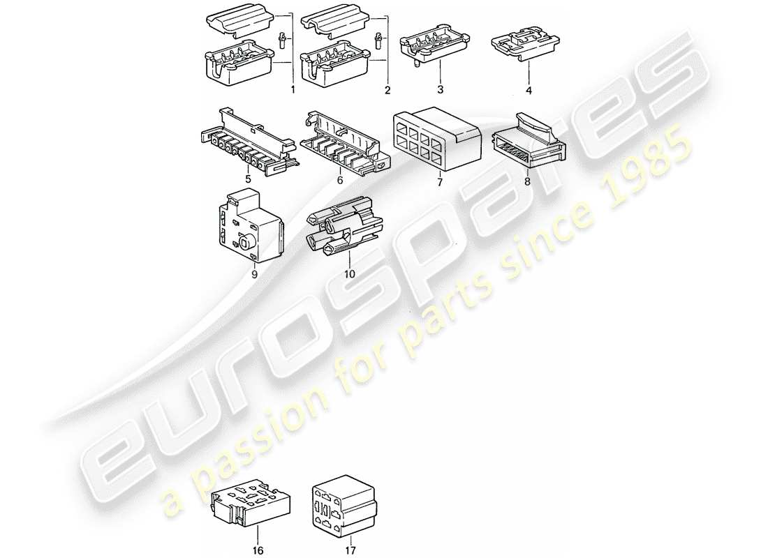 porsche 1981 (911) steckverbindergehäuse ersatzteildiagramm