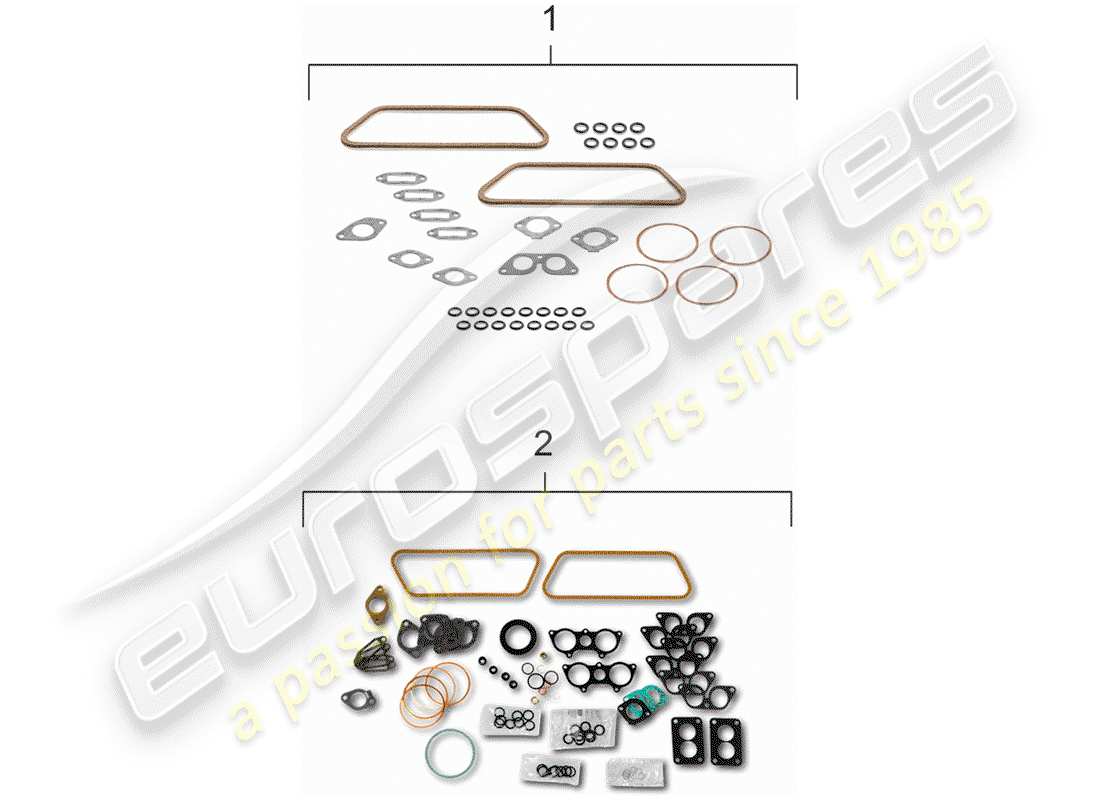 porsche 1954 (356/356a) dichtungssatz ersatzteildiagramm