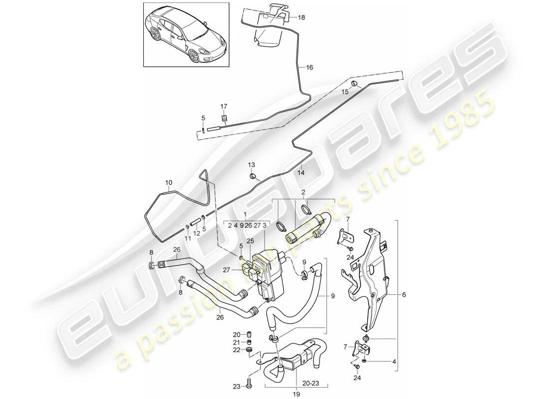 porsche 2011 (panamera 970) zusatzheizung teilediagramm