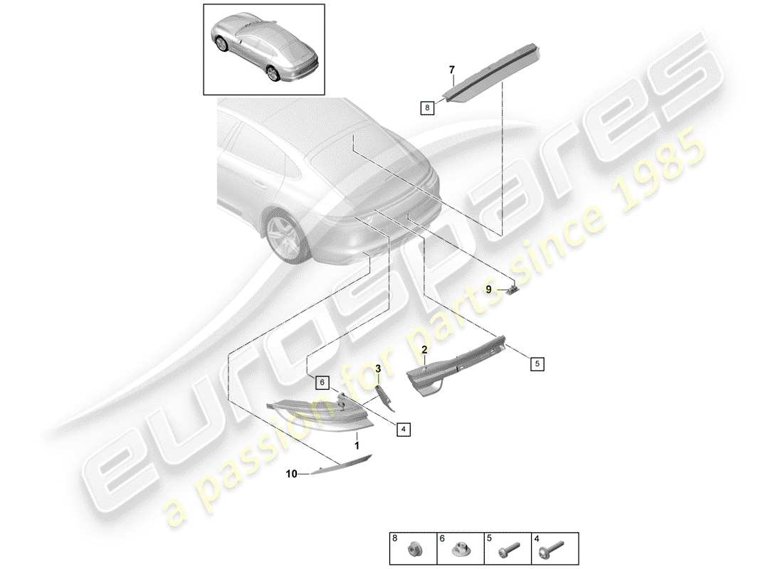 porsche 2017 (panamera 971-1) rücklicht ersatzteildiagramm