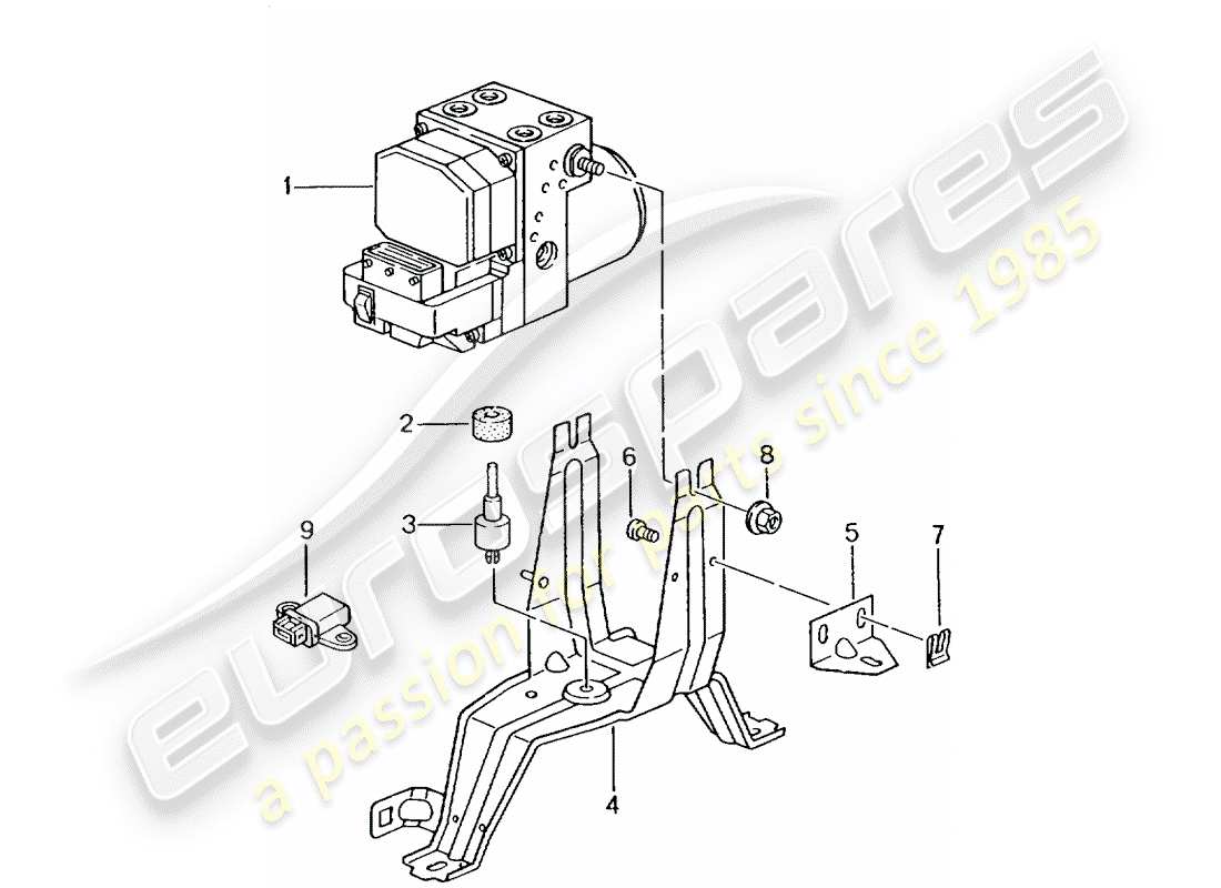 porsche 1997 (986 boxster) hydraulikaggregat - antiblockiersystem -abs- - steuer- und regelgerät ersatzteilliste