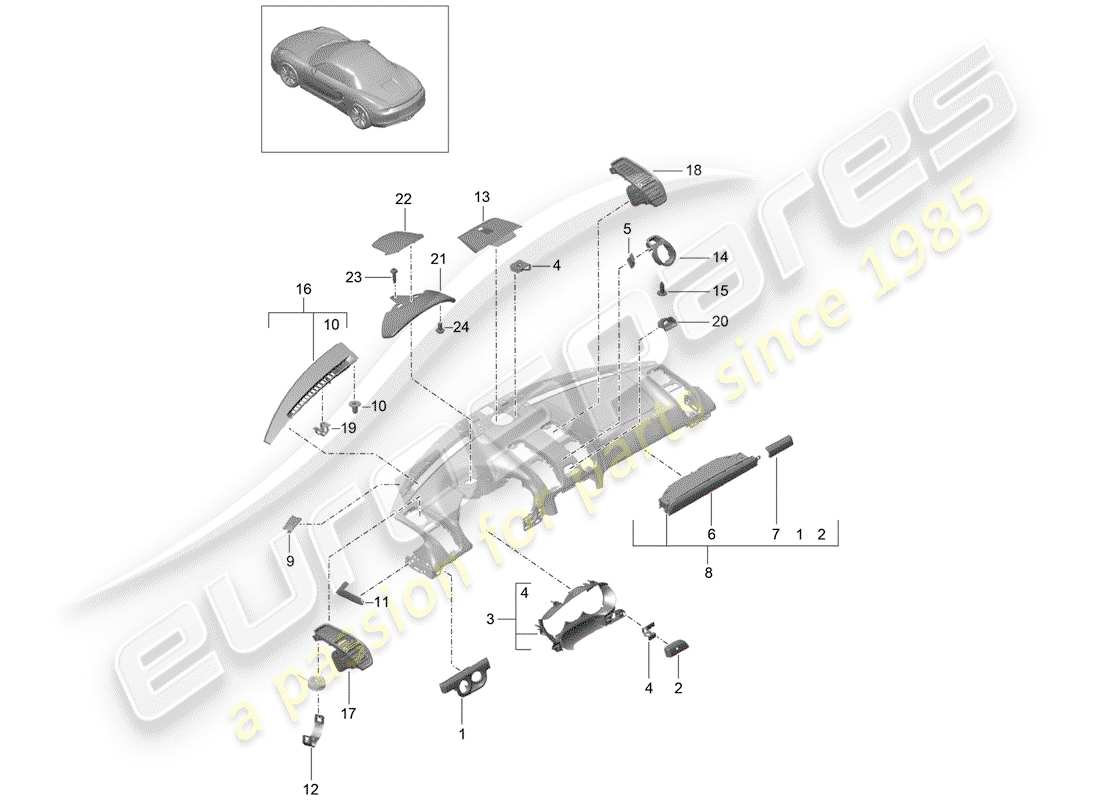 porsche 2016 (981 boxster) zubehör teilediagramm