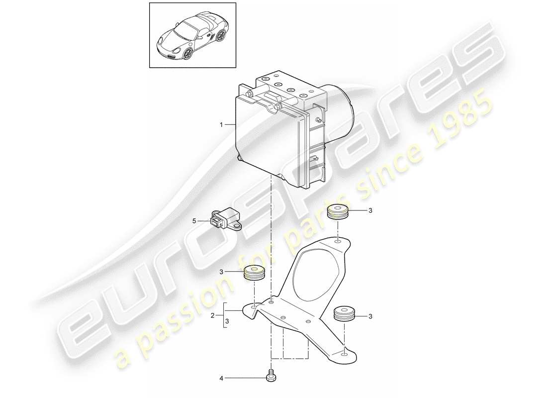 porsche 2011 (987 boxster) hydraulikeinheit ersatzteildiagramm
