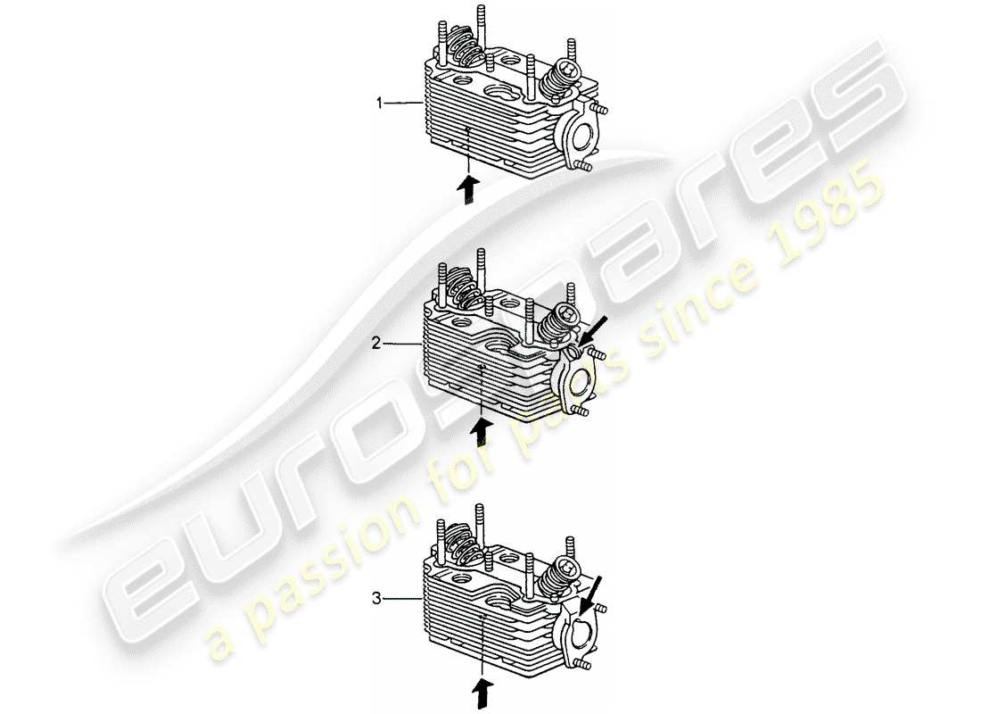 porsche replacement catalogue (1984) zylinderkopf teilediagramm