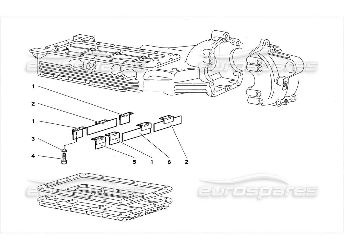 lamborghini diablo gt (1999) teilediagramm für ölwannenabweiser